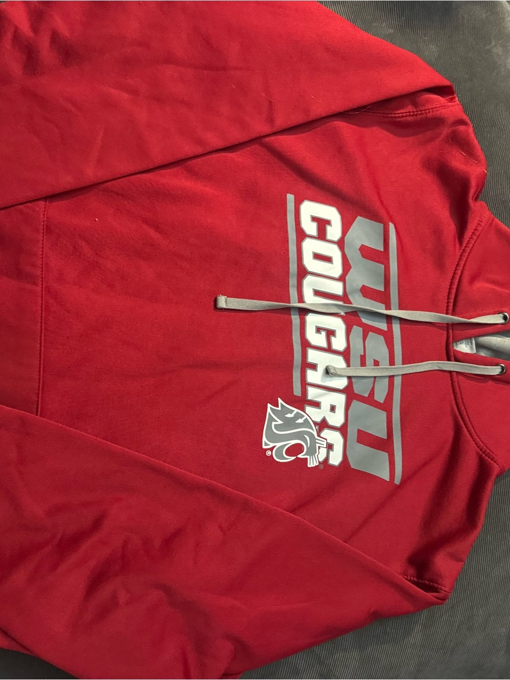 Stadium Athletics Red Cougars Pullover Hoodie with Gray Logo